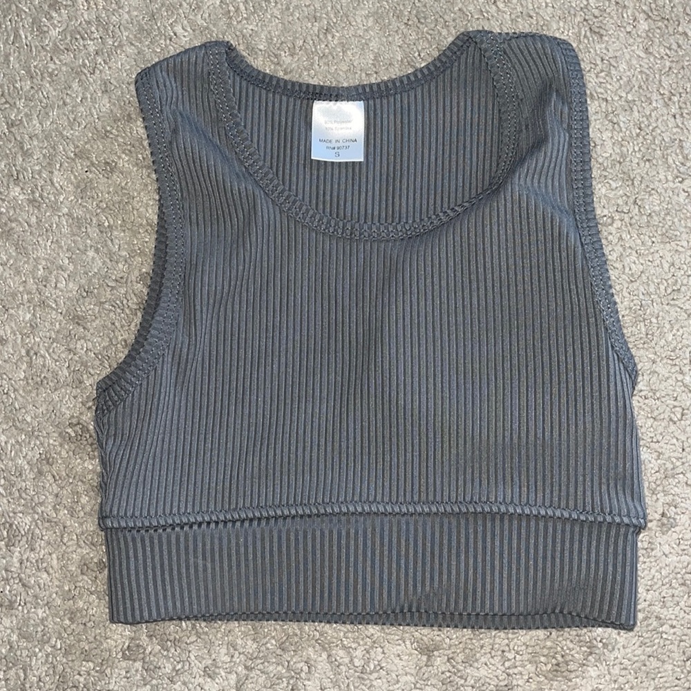 grey crop top/ bra